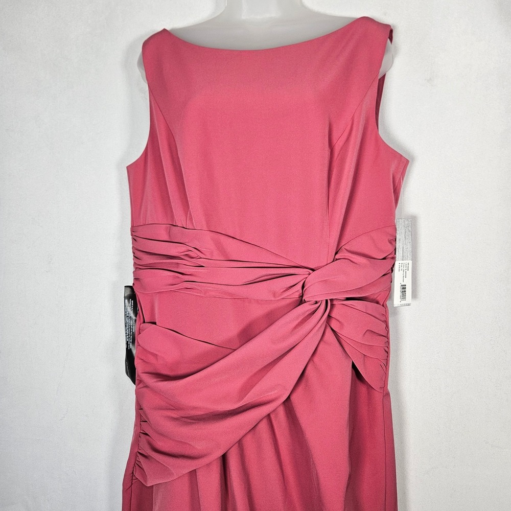NWT Kay Unger Sabina Dress 16 Berry Sorbet Twisted Midi Sheath Formal Wedding - Picture 13 of 16
